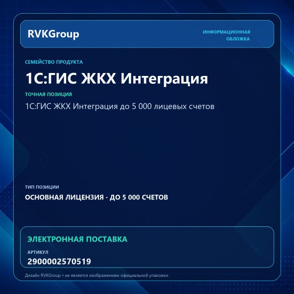 Информационная обложка RVKGroup — 1С:ГИС ЖКХ Интеграция от 5 000 лицевых счетов